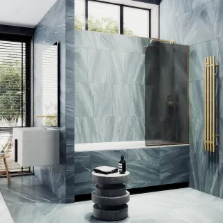 Шторка на ванну MaybahGlass MGV-153-3у 74см золото